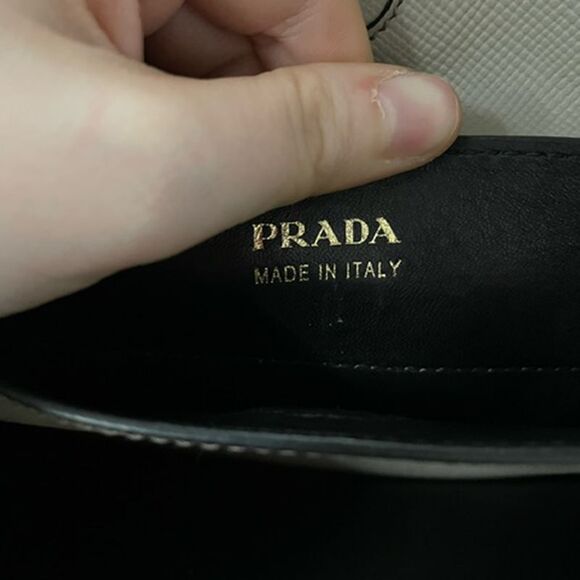 Prada Saffiano Cuir Double Bag Large in Grey Saffiano Leather - Picture 3 of 12